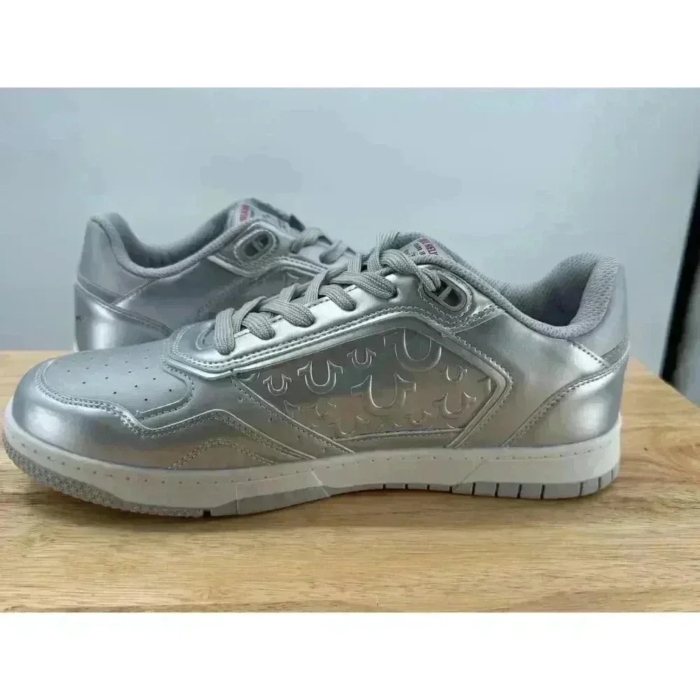 True Religion Jones Court Silver Emboss Casual Sneaker Men’s Size 10‎ New